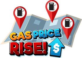 Gas price rise word logo design vector