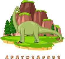 Dinosaur wordcard for apatosaurus vector