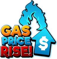 Gas Price Rise font logo design vector