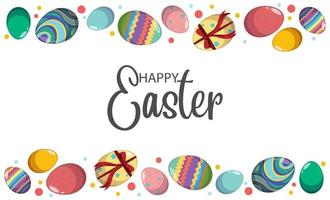 Happy Easter design with decorated eggs vector