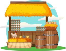 Market stall concept with egg shop stall vector