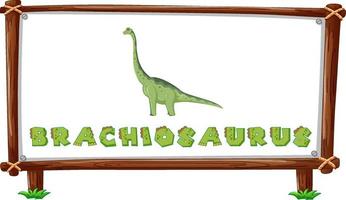 Frame template with dinosaurs and text brachiosaurus design inside vector