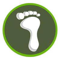 Human footprint icon, Button design. vector