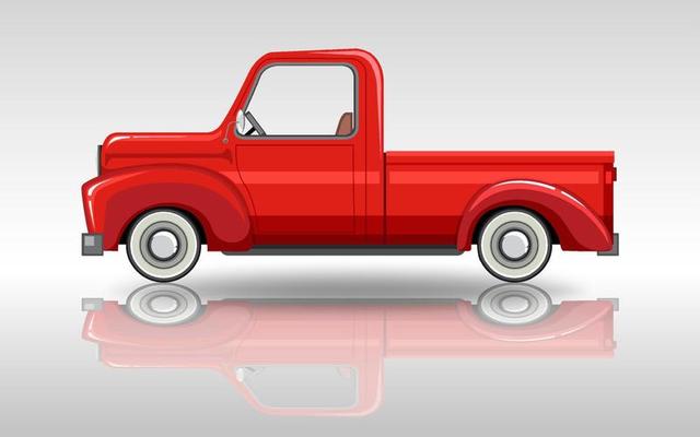 Classic car on white background