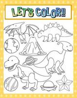 Worksheets template with Lets color text vector
