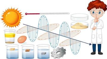 Set of equipment needed for science experiment vector