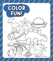 Worksheets template with color fun text vector