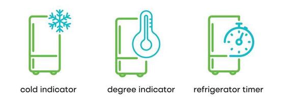 Refrigerator degree and air conditioning icon. Degree indicator. This symbol is the symbol of the refrigerator. Colorful refrigerator button icon. Editable Stroke. Logo, web and app. vector