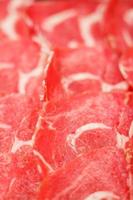 The meat slide are beautifully laid out. photo