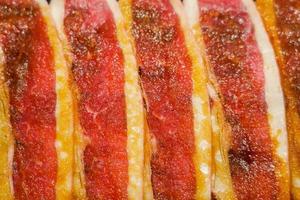 Beautifully arranged close-up photo of bacon.