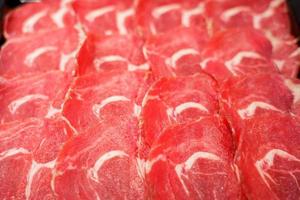 The meat slide are beautifully laid out. photo
