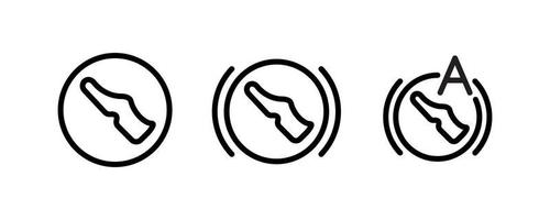 Vector icons of vehicle dashboard indicators. Such symbols include foot brake, automatic brake and clutch pedal panel. Editable line icon.