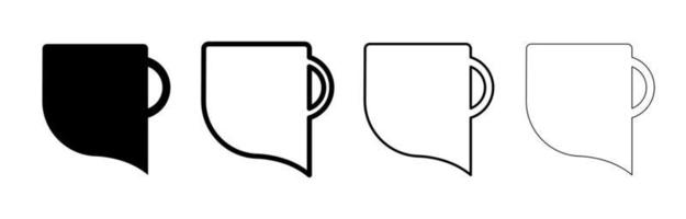 Cup location label. Coffee cup icon with speech bubble. Writing area label. Editable drawing. Various icon set. Vector on a white background.