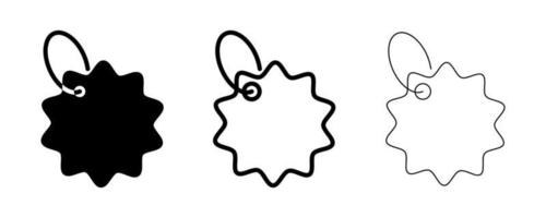 Label vector icon. This symbol is a round label symbol inside similar to a saw blade. Editable alternating line. Label, price icon sticker symbol. Tag sale icon vector, tag set.