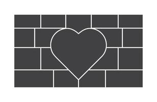 Heart photo collage frames template. Family photo collage frames template for interior design. Vector collage layout for photo montage. Template with 18 fields. Wall family template.