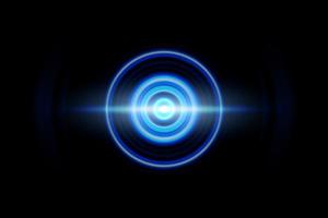 Abstract light effect with sound waves oscillating on black background photo