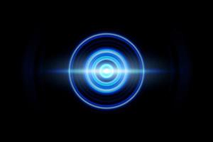 Abstract light effect with sound waves oscillating on black background photo