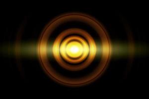 Abstract glowing circle orange light effect with sound waves oscillating background photo