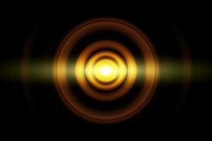 Abstract glowing circle orange light effect with sound waves oscillating background photo