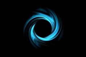 Abstract black holes in space with blue spiral cloud on black background photo