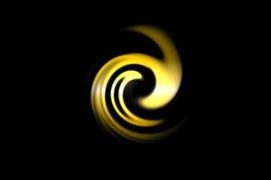 Abstract fire circle with yellow light spiral on black background photo