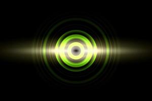Sound waves oscillating green light with circle spin abstract background photo