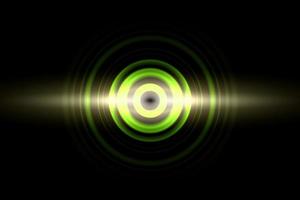 Sound waves oscillating green light with circle spin abstract background photo