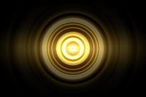 Abstract glowing circle yellow light effect with sound waves oscillating background photo