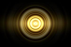 Abstract glowing circle yellow light effect with sound waves oscillating background photo