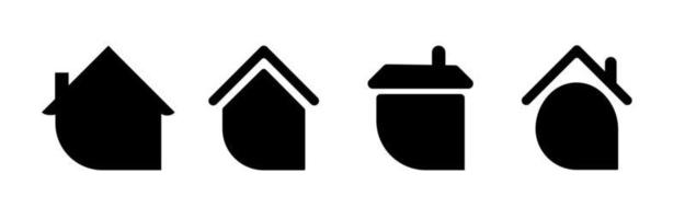 Home location label. House icon with speech bubble. Writing area label. Editable drawing. Various icon set. Home design in silhouette form. Vector on a white background.
