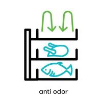 Anti-odor icon set. This symbol is the refrigerator symbol set. Colorful refrigerator button icon. Editable Stroke. Logo, web and app. vector