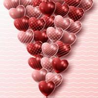 feliz fondo del día de san valentín con globo de corazón y composición actual para pancarta, afiche o tarjeta de felicitación. ilustración vectorial vector