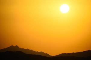 mountains and sun in Egypt photo