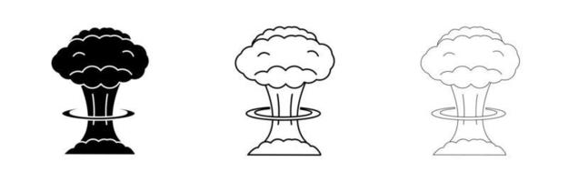 icono de disparo de explosión nuclear. vector de línea editable. onda de choque relámpago. icono de explosión de moda de estilo plano. plantilla para aplicación, interfaz de usuario y logotipo, ilustración vectorial.