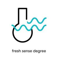 Fresh sense degree icon. This symbol is the refrigerator and air conditioning symbol. Colorful refrigerator button icon. Editable Stroke. Logo, web and app. vector