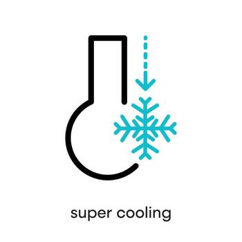 Super cooling icon. This symbol is the refrigerator and air conditioning symbol. Colorful refrigerator button icon. Editable Stroke. Logo, web and app. vector