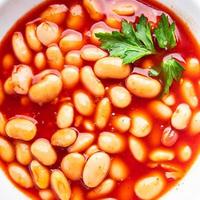 bean tomato sauce white legume beans food healthy meal photo