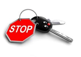 Car Keys with Stop on Keyring - Driving Concept photo