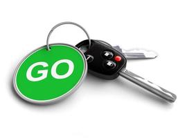 Car Keys with Go on Keyring - Driving Concept photo