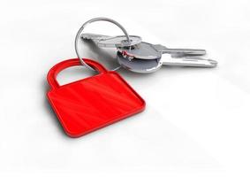 Keys, House, Home, or Car with Pad-Lock on Keyring Security photo