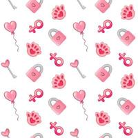 seamless pattern with love symbols for St Valentine Day photo