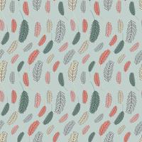 Bird feathers seamless pattern. Pattern with feathers. Vector flat illustration photo