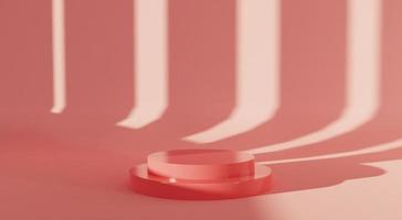 3d geometric pink podium for product placement photo