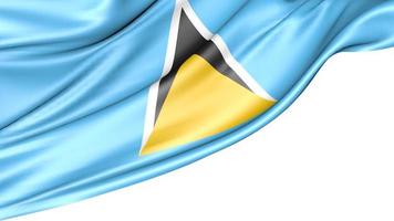 Saint Lucia Flag Isolated on White Background, 3D Illustration photo