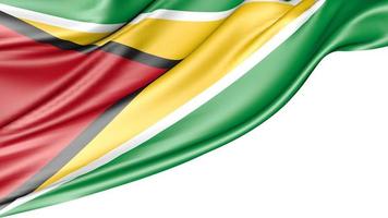 Guyana Flag Isolated on White Background, 3D Illustration photo