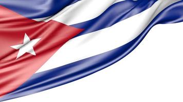 Cuba bandera aislado sobre fondo blanco, ilustración 3d foto
