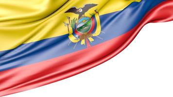 bandera de ecuador aislado sobre fondo blanco, ilustración 3d foto