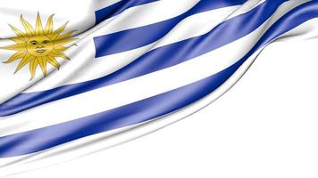 Uruguay Flag Isolated on White Background, 3D Illustration photo