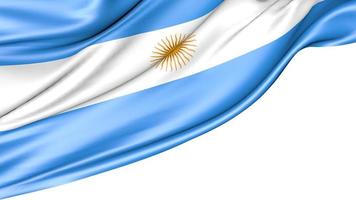 bandera argentina aislada sobre fondo blanco, ilustración 3d foto