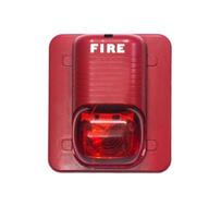 A fire alarm with built in strobe light to alert in case of fire. photo